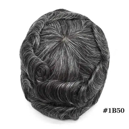 Antimicrobial Full Lace Men Toupee Indian Human Hair Topper Skinlike Full HDLace Invisible Capillary Prosthesis Natural Hair Wig