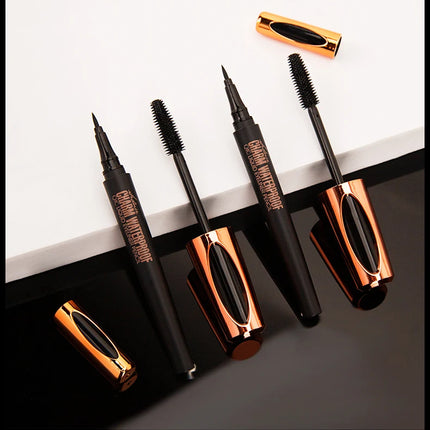 Liquid Eyeliner Pencil 4D Waterproof Mascara Set Cosmetics Eye Liner Thick Curling Mascara Eyebrow Pencil Eyes Makeup