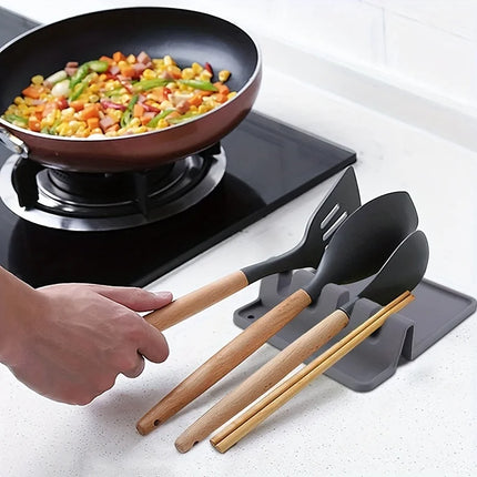Silicone Kitchenware Rack Kitchen Tableware Drying Mat Spoon Chopsticks Spatula Storage Rest Holder Multifunctional Non-Slip Pad