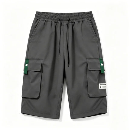 Summer Men Cargo Shorts Multi Pocket Elastic Drawstring Waist Loose Casual Outdoor Sports Workout Daily Beach Streetwear Bottoms