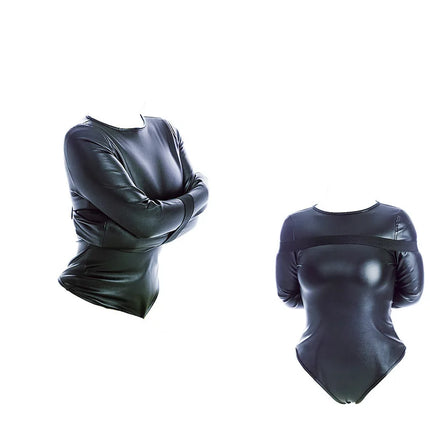 Arm Binder Glove Sleeves,Behind Back Bondage Armbinder,BDSM Leather Handcuffs Straight Jacket,Sex Toys For Couples