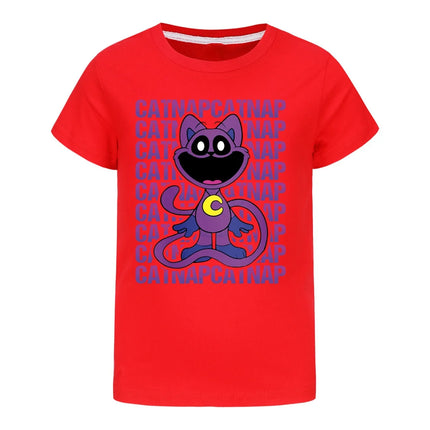 Smiling Critters T-shirt Kids Short Sleeve T-shirts Toddler Girls Cartoon Catnap Clothes Baby Boys T-shirt Children Casual Tops