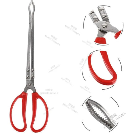 Professional Outdoor Garbage Color Tongs Anti-slip Long Handle Crab Catching Pliers Loach Fish Grabber Sturdy Wear-resistant
