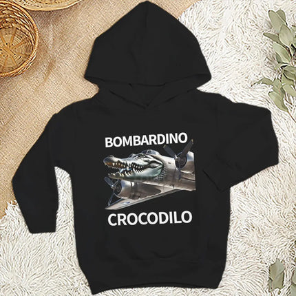 Funny Cappuccino Assassino Children Hoodies Boys Girls Funny Italian Brainrot Print Long Sleeve Hooded Top Kid Humor Sweatshirts