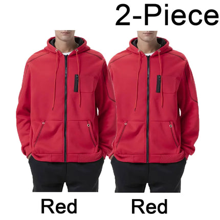 Men's Full Zip Hoodie Jacket Hooded Plain Pocket Sports Outdoor Daily Sports Hot Stamping Designer Basic Casual Sweatshirts
