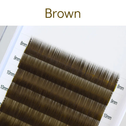 H&L SINCE 1990 High Quality Eyebrow Extensions False Natural eyebrows 12 Lines Per Tray No Curl Eyelash 4 Colorful