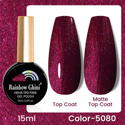 RG 15ml 17 Colors Purple Series Nail Gel Polish Semi-permanent Rich Violet Nail Polish Purple Glitter Gel Varnish For Manicure