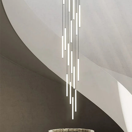 Minimalist Chandelier LED Stair Strip Lamp Duplex Building Interior Lighting Lamps Modern Dining Table Living Room Pendant light