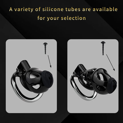 LICKER Strapon Resin Chastity Cage With Aluminum Alloy Penile Ring Silicone Catheter Dick Pleasure Cock Restrict For Asceticism