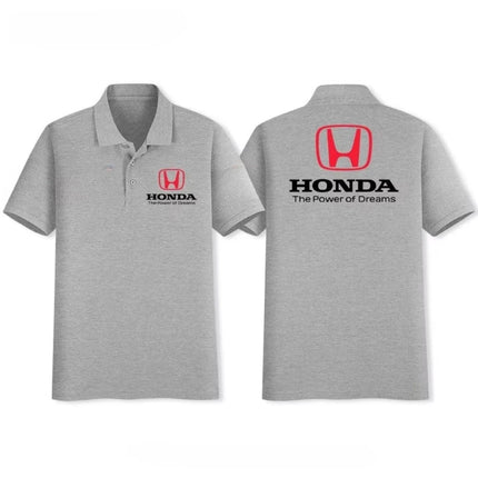 Honda New Modified Motorcycle Men's POLO Shirt Cycling Breathable Shirt Fashion Printed Short Sleeve Loose Lapel Off-Road Wear