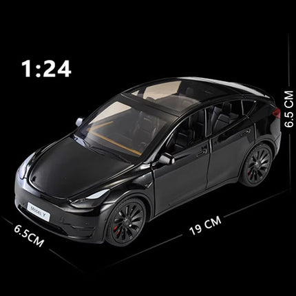 1/24 Scale Model Y Diecast Alloy Toys Models Car Simulation With Sound And Light Pull Back Function Collection Boys Toy Gifts
