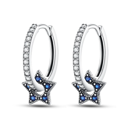 925 Silver Charms Plata De Ley 925 Jewelry Women Fashion Cute Tiny Clear Crystal CZ Stud Earrings Star Starfish Dolphin Earrings