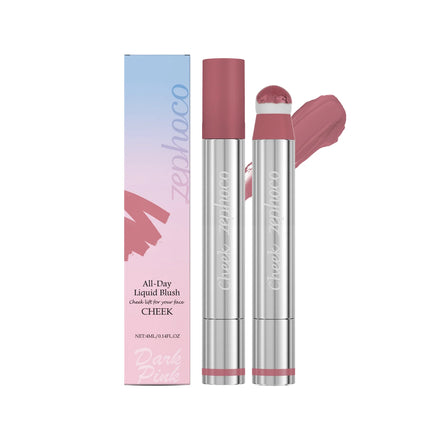 Liquid Blush Stick with Sponge Tip Waterproof Long-Lasting Brightening Moisturizing Lips Cheeks Natural Korean Cosmetic Makeup