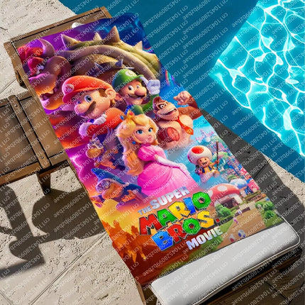 S-Super Towel Large Quick-Drying M-Mario-o Microfiber soft Beach Towel for Travel Fitness Sauna Bathing Camping Kids Gift
