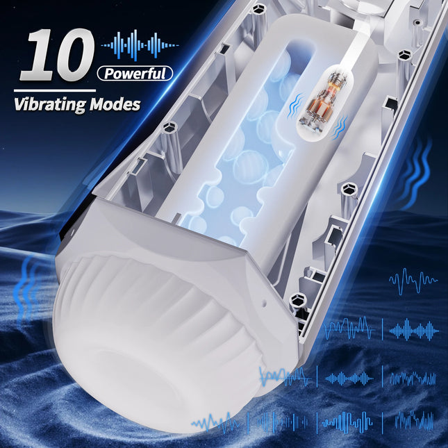 KUSHOR Automatic Male Sucking Masturbator Blowjob Machine Vibration Masturbation Cup Stroker Pocket Pussy Adult Sex Toys for Men