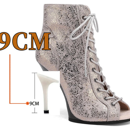 2023 New Fashion Women Heels  Lace-up Boot Stilettos Jazz Dance Lady Shoes For Latin Dancing Outdoor Sexy Stilettos Plus Size