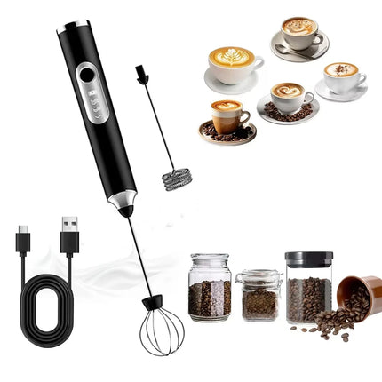 Wireless electric milk coffee mixer -3 speed egg beater suitable for latte cappuccino hot chocolate foam maker USB charging
