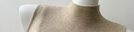 Korean Sle Knitted Vest Women's Base Layer Tank Top Svel f High Collar Spring Autumn Winter Inner And Outer Wear
