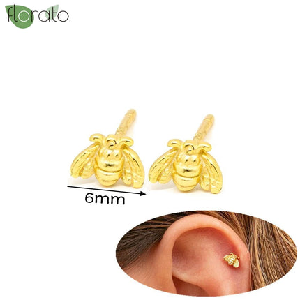 925 Silver Needle Fashion Heart Gold Color Stud Earrings for Women Exquisite Zircon Small Earrings Luxury Ear Piercing Jewelry