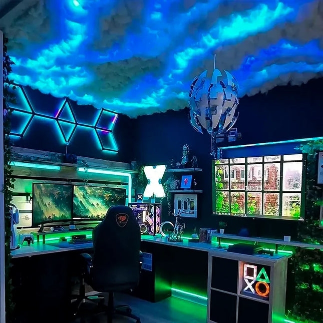 3D Thunder Cloud Lights LED for Ceiling Cloud Multicolor Lights Lightning Cloud Kit Cotton for Game Room Decor Bedroom Porch