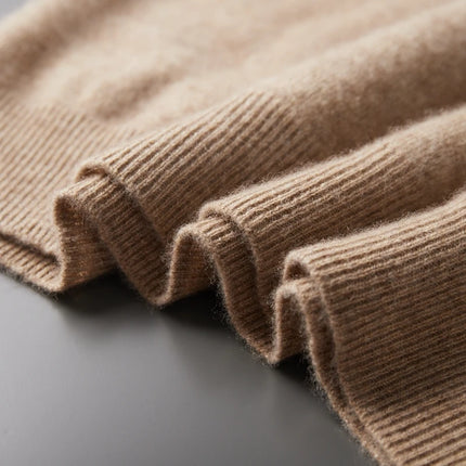DjzDsm 100% Merino Wool Men's One-piece ready-to-wear Hoodie Knitted Sweatshirt Autumn Winter Casual Large Top Long Sleeved