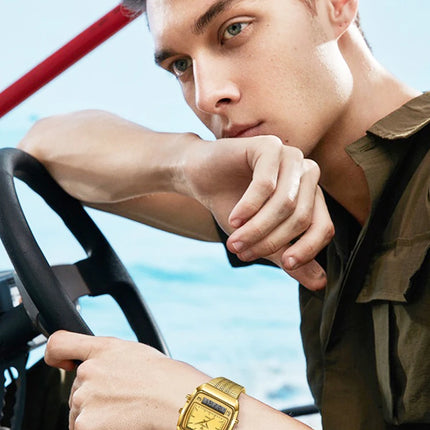 LIEBIG Luxury Dual Display Time Quartz Watches For Men Women Fashion Outdoor Sports Week Waterproof Digital Wristwatches Relojes