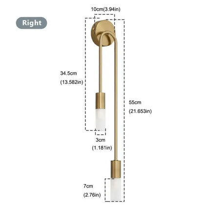 Modern Simple LED Wall Lamp Gold Black Nordic Long Wall Lamp Living Room Bedroom Hallway Corridor Background Interior Decoration