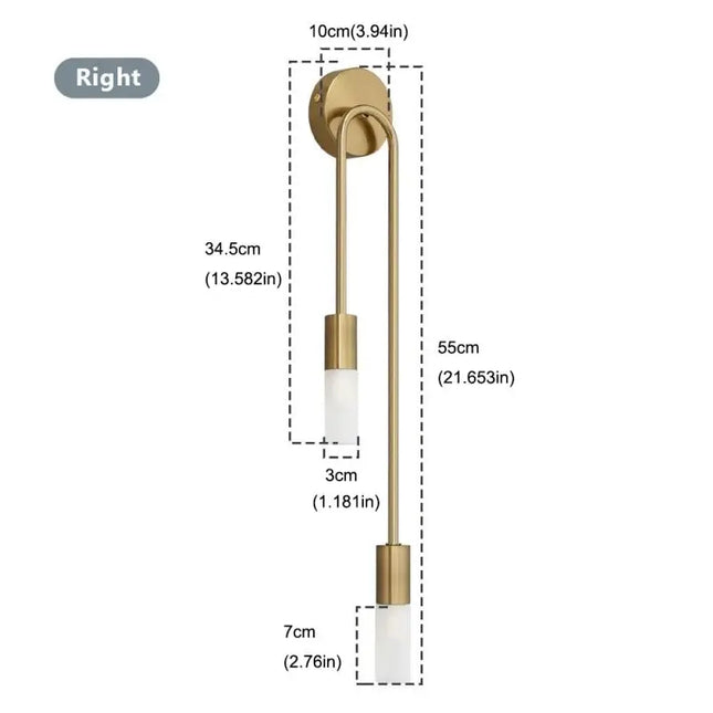 Modern Simple LED Wall Lamp Gold Black Nordic Long Wall Lamp Living Room Bedroom Hallway Corridor Background Interior Decoration