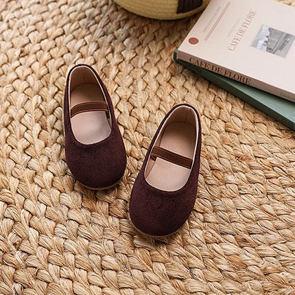 New Girl Dresses Casual Shoes Simple Fashion Children Leather Shoes Solid Color Spring Autumn Kids Princess Ballet Flat Shoes