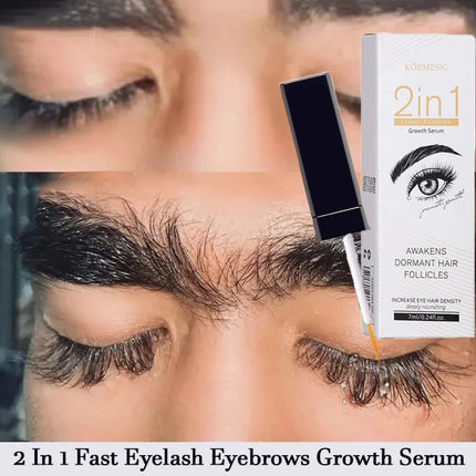 2 In 1 Fast Eyelash Eyebrows Growth Serum 7 Days Natural Eyelash Enhancer Longer Fuller Thicker Curling Lengthening Lash Makeup