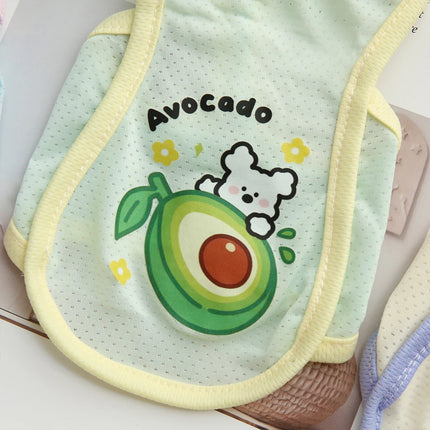 Dog Summer Cooling Outing Vest Pet Ice Silk Cool Clothes Cartoon Fruit Animal Printed Clothing XS-6XL