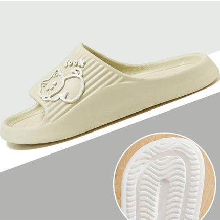 Summer Slippers Bathroom Platform Non-Slip Home Bear Cartoon Flip Flops Beach Women Slipper Sandals Slides Indoor Outdoor 2023