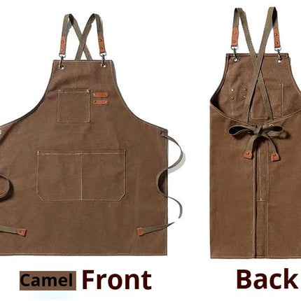 New Fashion Canvas Kitchen Aprons For Woman Men Chef Work Apron For Grill Restaurant Bar Shop Cafes Beauty Nails Studios Uniform