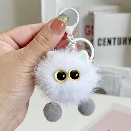 Plush Keychain for Women Soft Car Key Chain Cute Kitten Plushie Pendant for Bag Backpack Purse Decoration, Kawaii Gift Idea