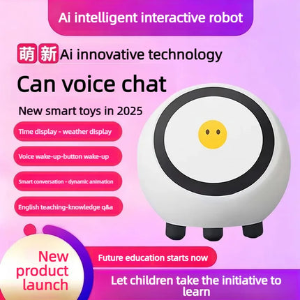 Interactive Smart Talking Robot AI Companion Robot Voice Wake Up Video Music Playback WIFI Weather Clock for Home School Desk