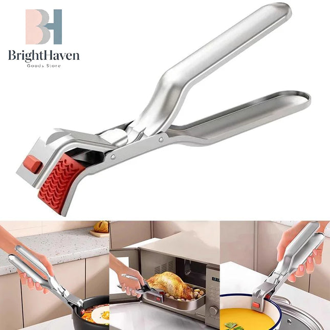1pcs Anti-scalding Clip Hot Bowl Holder Dish Clamp Pot Pan Gripper Clip Air Fryer Dish Plate Retriever Tongs Kitchen Supplies