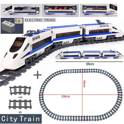 MDXW Electric building block High-tech Train series railway track laying machine engineering educational assembling toys for kid