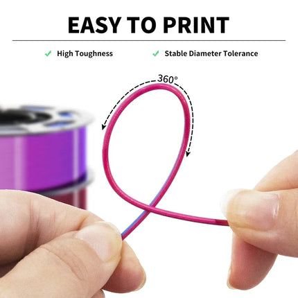 Dual-color PLA Silk 200g 3D Printing Materials 1.75mm 3D Printer Filament for FDM Non-toxic Vacuum Packaging Eco-Friendly