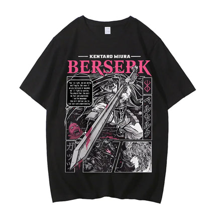 Berserk Anime T-shirt Summer Men Women High Quality Cotton Short Sleeve T-shirt Print T-shirt Tops 2024 Tee Trend Fans Clothes