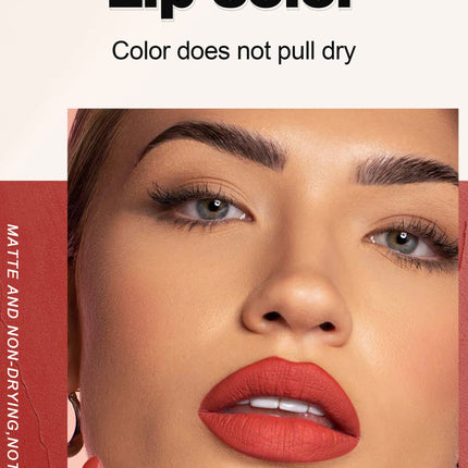 8 Colors Deep Red Matte Lipstick Waterproof Non-Stick Velvet Texture Easy Apply Rose Red Lip Makeup Long-Lasting Cosmetics