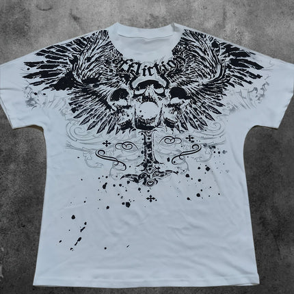 The new men's T-shirt for summer 2025 with 3D skull print is casual fashionable soft comfortable breathable and lightweight