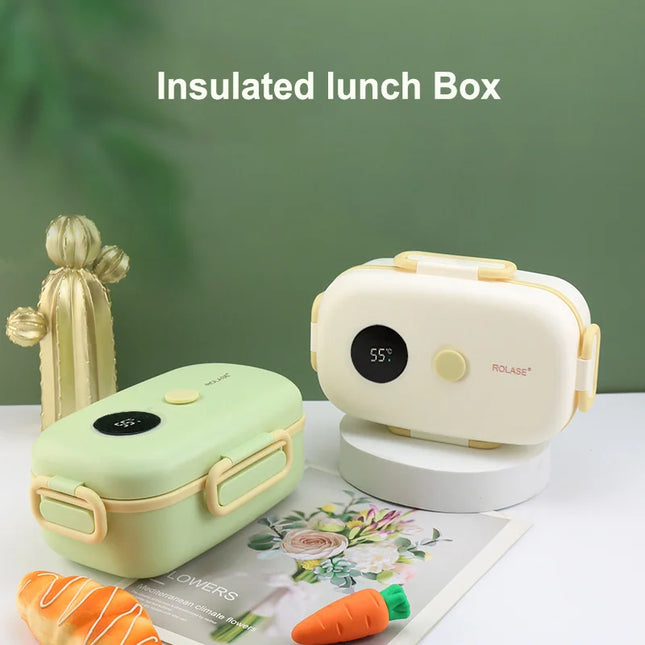 New Smart LCD Temperature Digital Display Insulated Lunch Box Portable Electric Lunch Box Suitable for Outdoor Travel