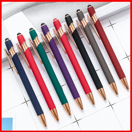 200 Pcs Light - Metal Capacitive Universal Touch Screen Stylus Ballpoint Pen Writing Stationery Office Gifts Free custom Logo