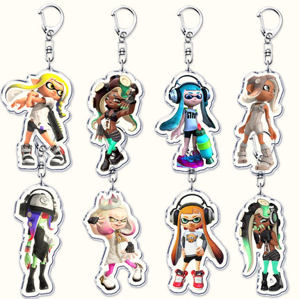 Popular Video Game Keychains for Accessories Bag Keyrings Marina Ida Inklings Pearl Houzuki Marie Octoling Jewelry Gamer Gifts
