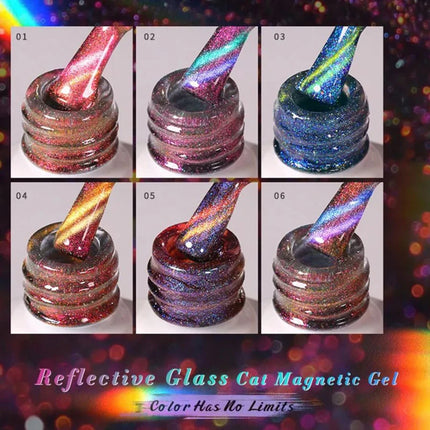 Light Cat Eye Glue Reflects Light Shatters Diamonds Nail Polish Oil Glue Polish Aurora Glitter Crystal Soak Off Manicure Magnet
