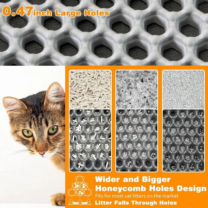 Cat Litter Mat Double Layer Pet Non Slip Big Pet Litter Box Filter MatWear Resistant Waterproof Anti-slip Cat Litter Mat