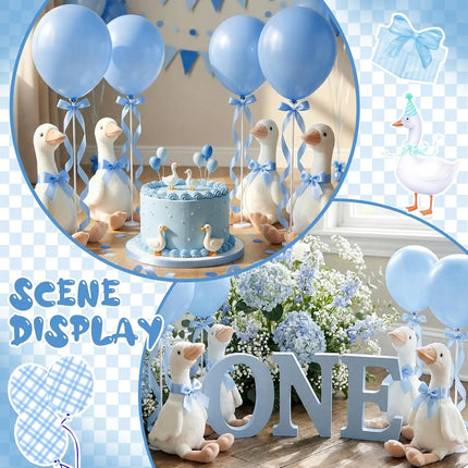 6/10Sets One Silly Goose Table Centerpieces Goose Stuffed Animal Plush Toy Baby Shower 1st Birthday Decoration Party Favors Gift