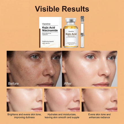 Niacinamide Brightening Ampoule Serum Face Hydrating Even Tone Nourishing Brightening Essence Kojic Acid Dark Spot Corrector
