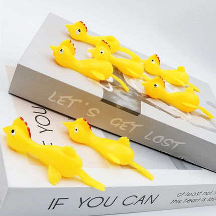 12/24pcs Fun Soft Plastic Finger Catapult Chicken Game Kids Birthday Party Gift School Gift Prize Pack Toys