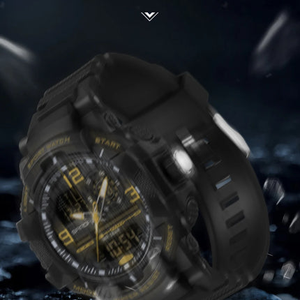 SANDA 6130 Dual Display Men Watches Waterproof Sport Watch Military Man Alarm Stopwatch Quartz Wristwatch Men LED Digital Clock